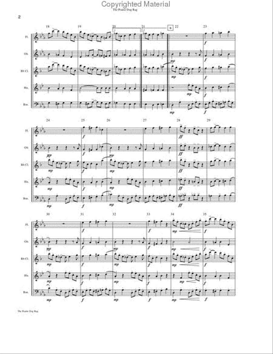 The Prarie Dog Rag Woodwind Quintet scores gallery preview page 5
