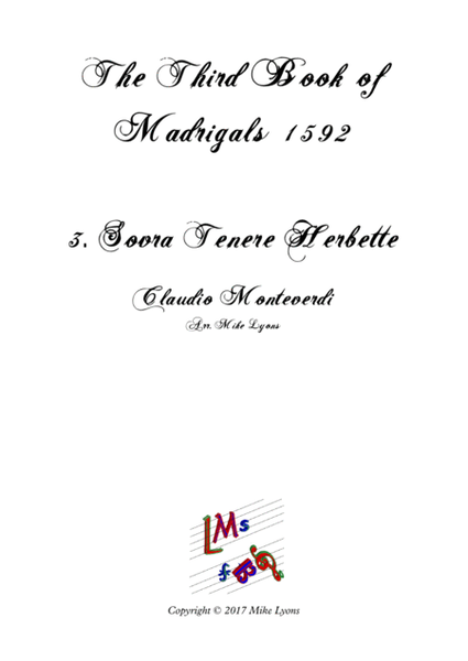 Monteverdi - Third Book of Madrigals 3. Sovra Tenere Herbette image number null