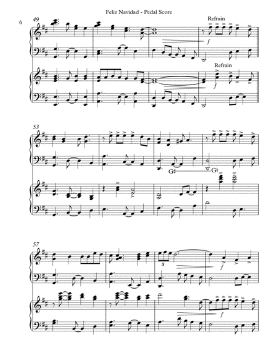 Feliz Navidad Pedal Harp scores gallery preview page 6