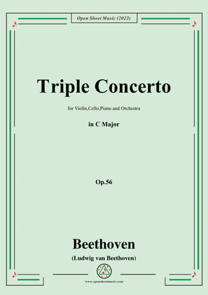 Book cover for Beethoven-Triple Concerto,in C Major,Op.56,for Violin,Cello,Piano&Orchestra