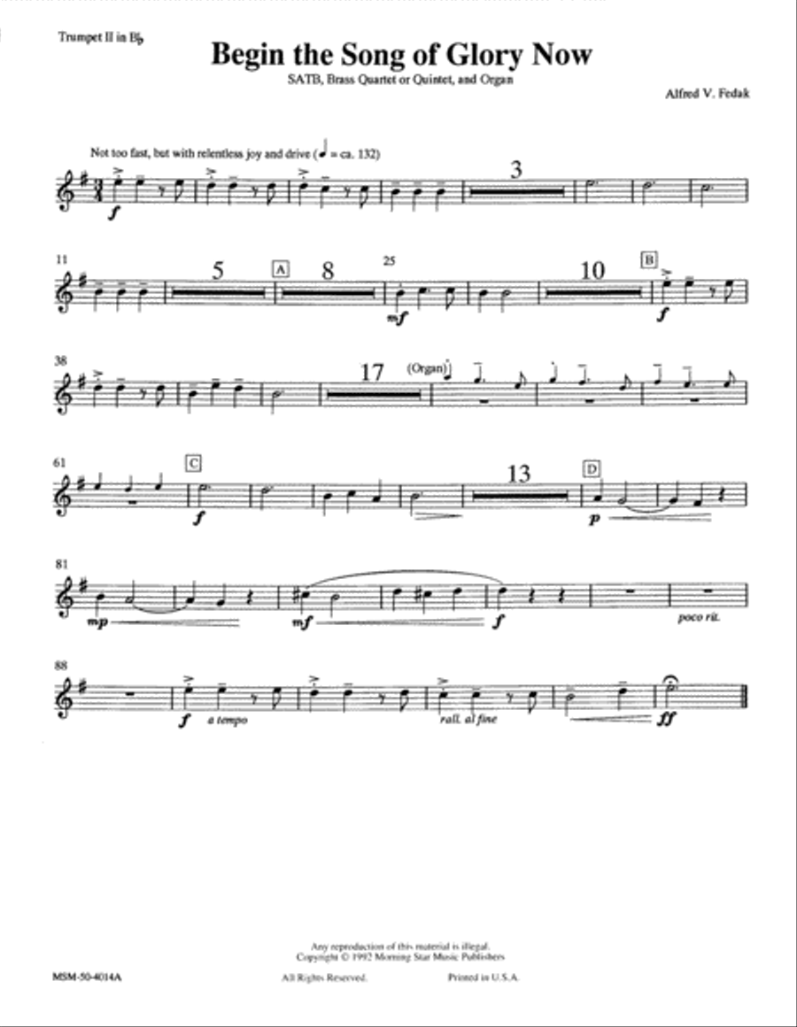 Begin the Song of Glory Now Choir scores gallery preview page 2