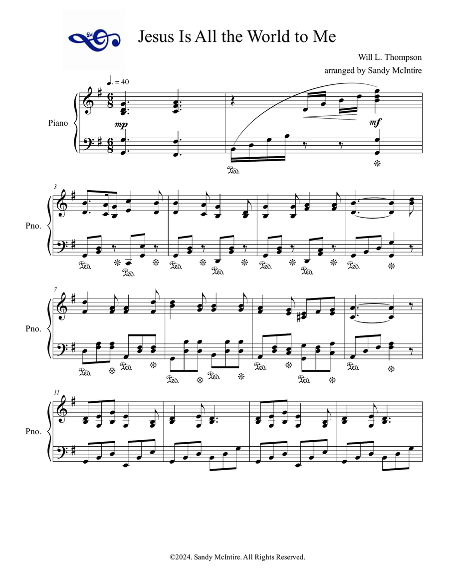 Jesus Is All the World to Me Piano Solo scores gallery preview page 2