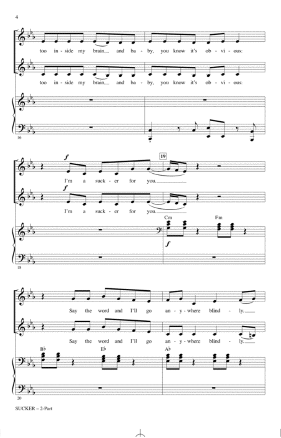 Sucker (arr. Mark Brymer) 2-Part scores gallery preview page 3