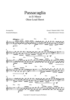 Passacaglia - Easy Oboe Lead Sheet in Ebm Minor (Johan Halvorsen's Version)