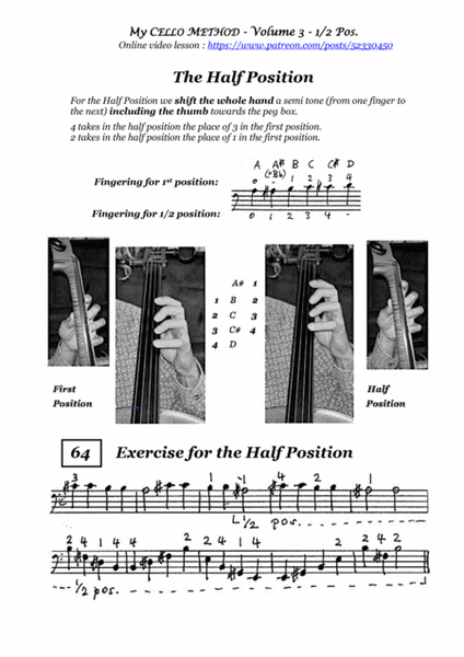 My CELLO METHOD Volume 3 - Shifting to Half, 2nd, 3rd & 4th Positions