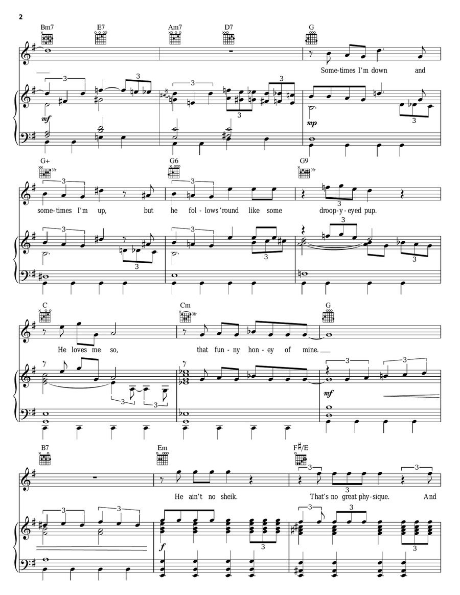 Funny Honey Piano, Vocal, Guitar scores gallery preview page 2