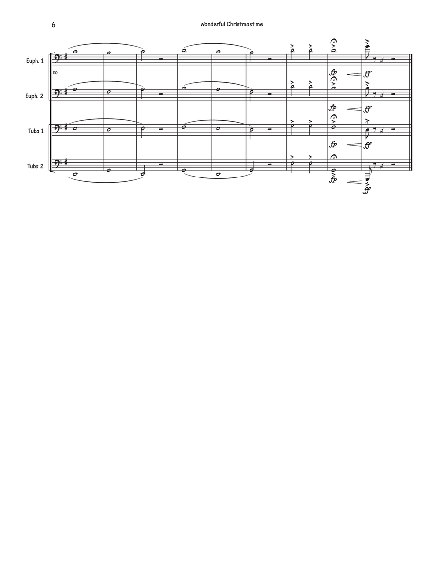 Wonderful Christmastime Brass Quartet scores gallery preview page 6