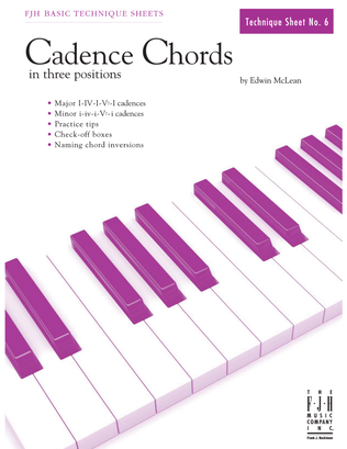 Book cover for Cadence Chords in three positions