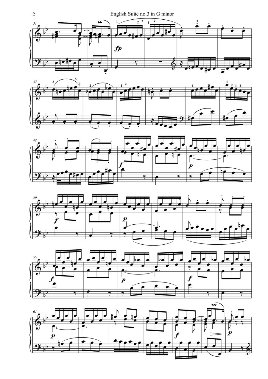 English Suite No.3 English Suite No.3 Piano Solo scores gallery preview page 2