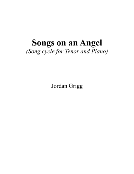 Songs on an Angel (Song cycle for Tenor and Piano) image number null