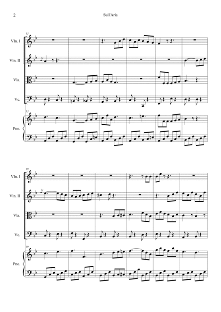 Sull'aria Sull'aria Piano Quintet scores gallery preview page 2