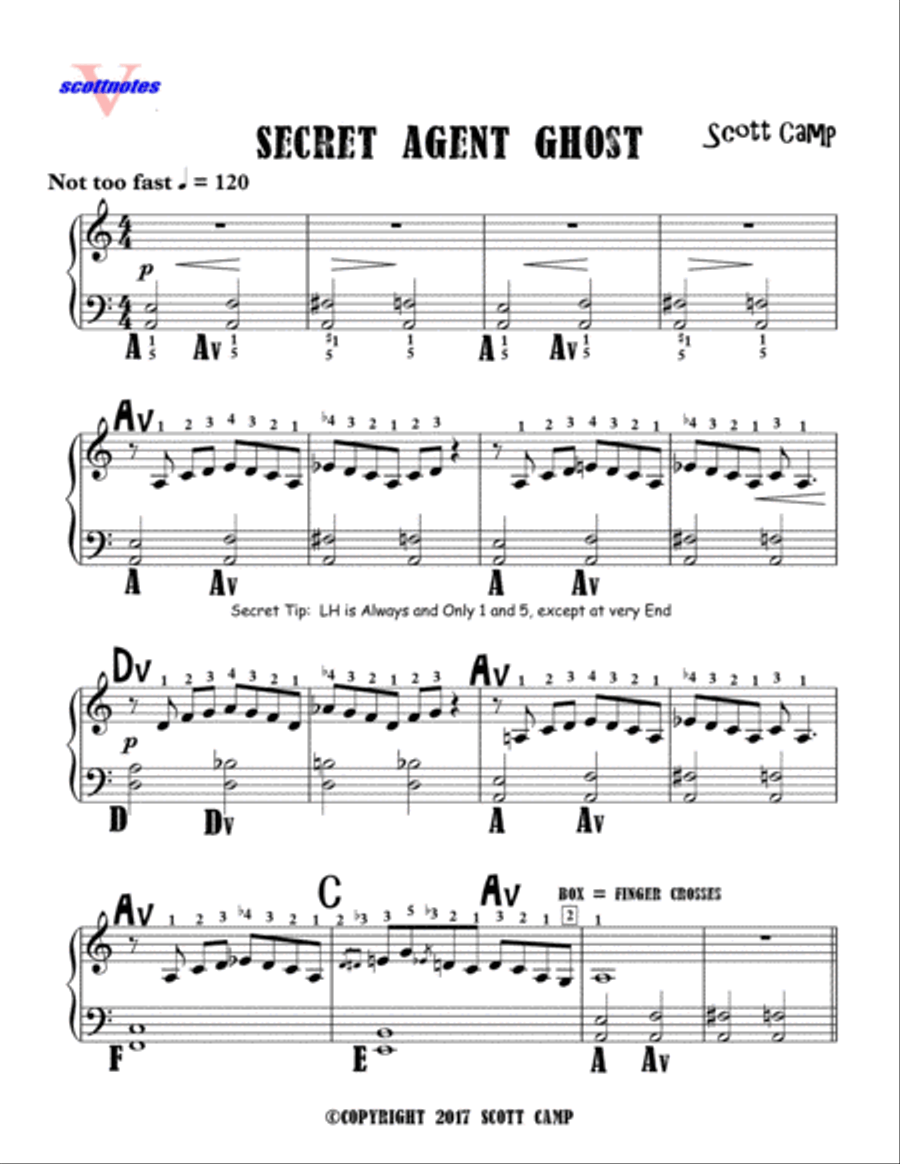Secret Agent Ghost Piano Method scores gallery preview page 1