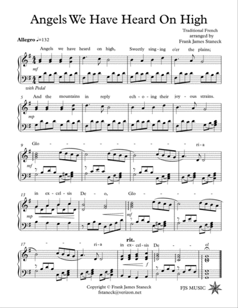 Angels We Have Heard On High Piano Solo scores gallery preview page 1