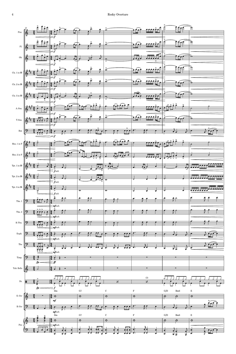 Overture Rocky II Concert Band scores gallery preview page 4