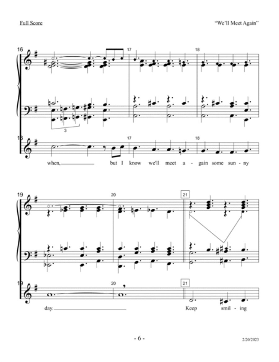 We'll Meet Again We'll Meet Again Handbell Choir scores gallery preview page 6