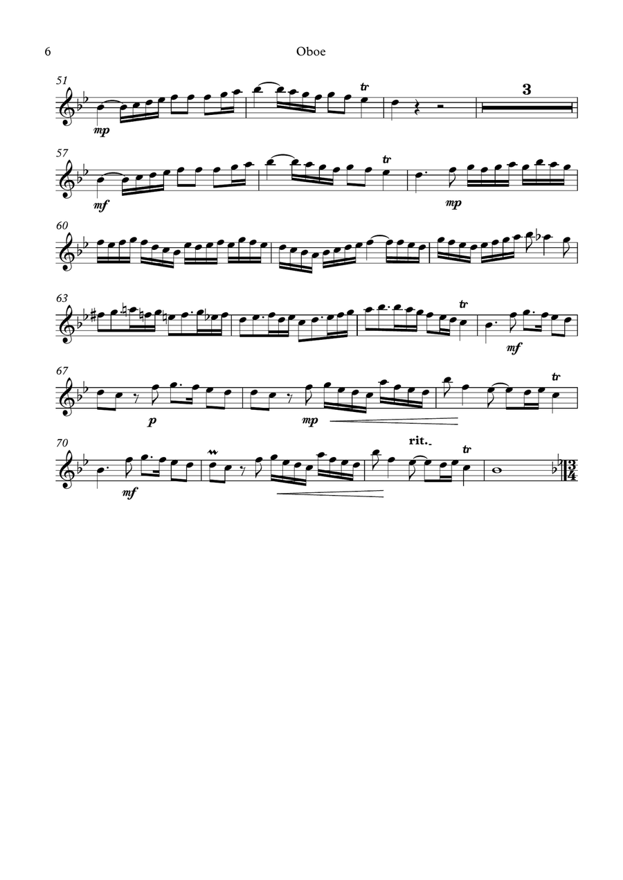 Albinoni Concerto Bb major Op.7 No.3 - solo trumpets and piccolo trumpet parts C Trumpet scores gallery preview page 6