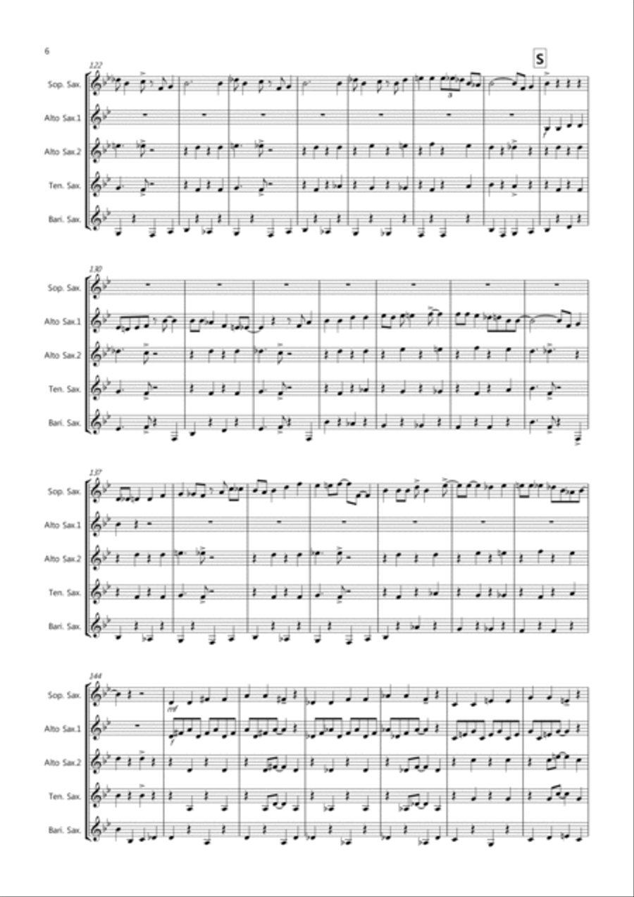 Burnie's Saxophone Quintet Collection Saxophone Quintet scores gallery preview page 6