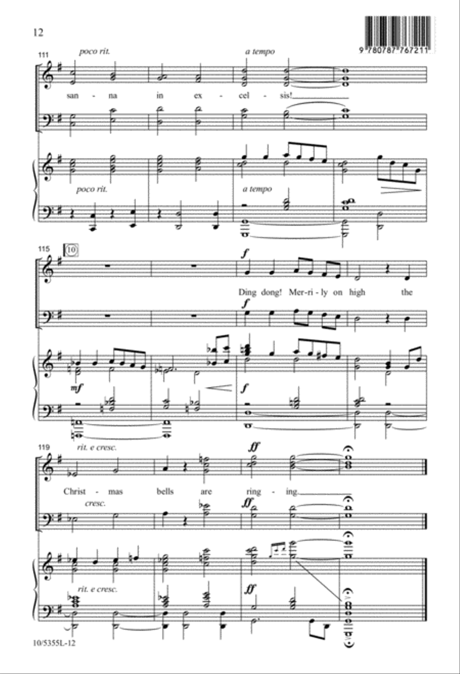Ding Dong! The Christmas Bells Are Ringing 4-Part scores gallery preview page 12