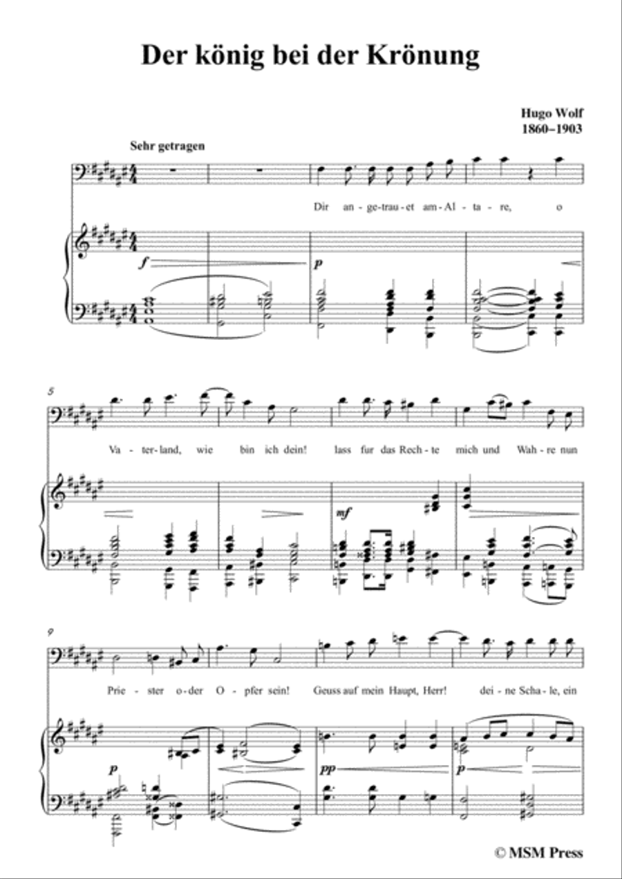 Wolf-Der König bei der Krönung in F sharp Major,for Voice and Piano Voice Solo scores gallery preview page 3