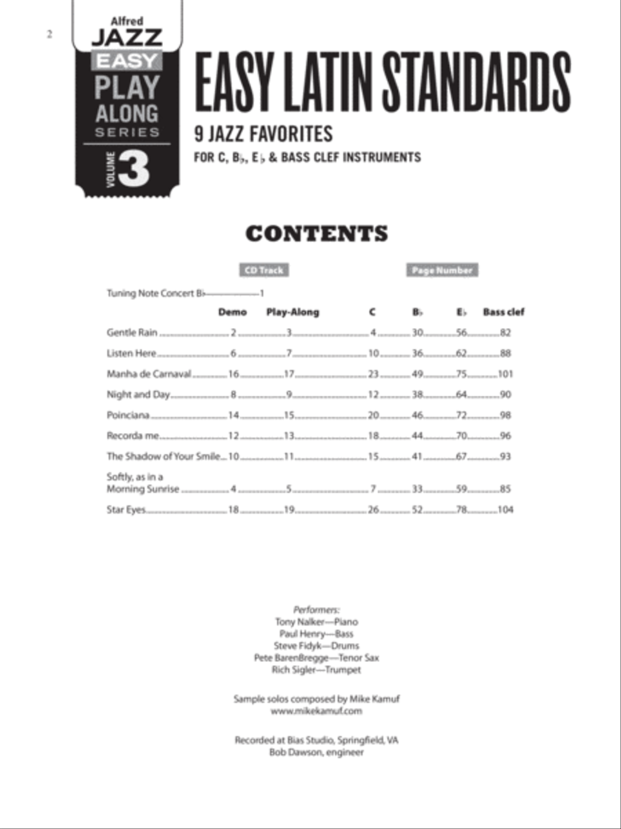 Alfred Jazz Easy Play-Along -- Latin, Volume 3 Flexible/Adaptable scores gallery preview page 5