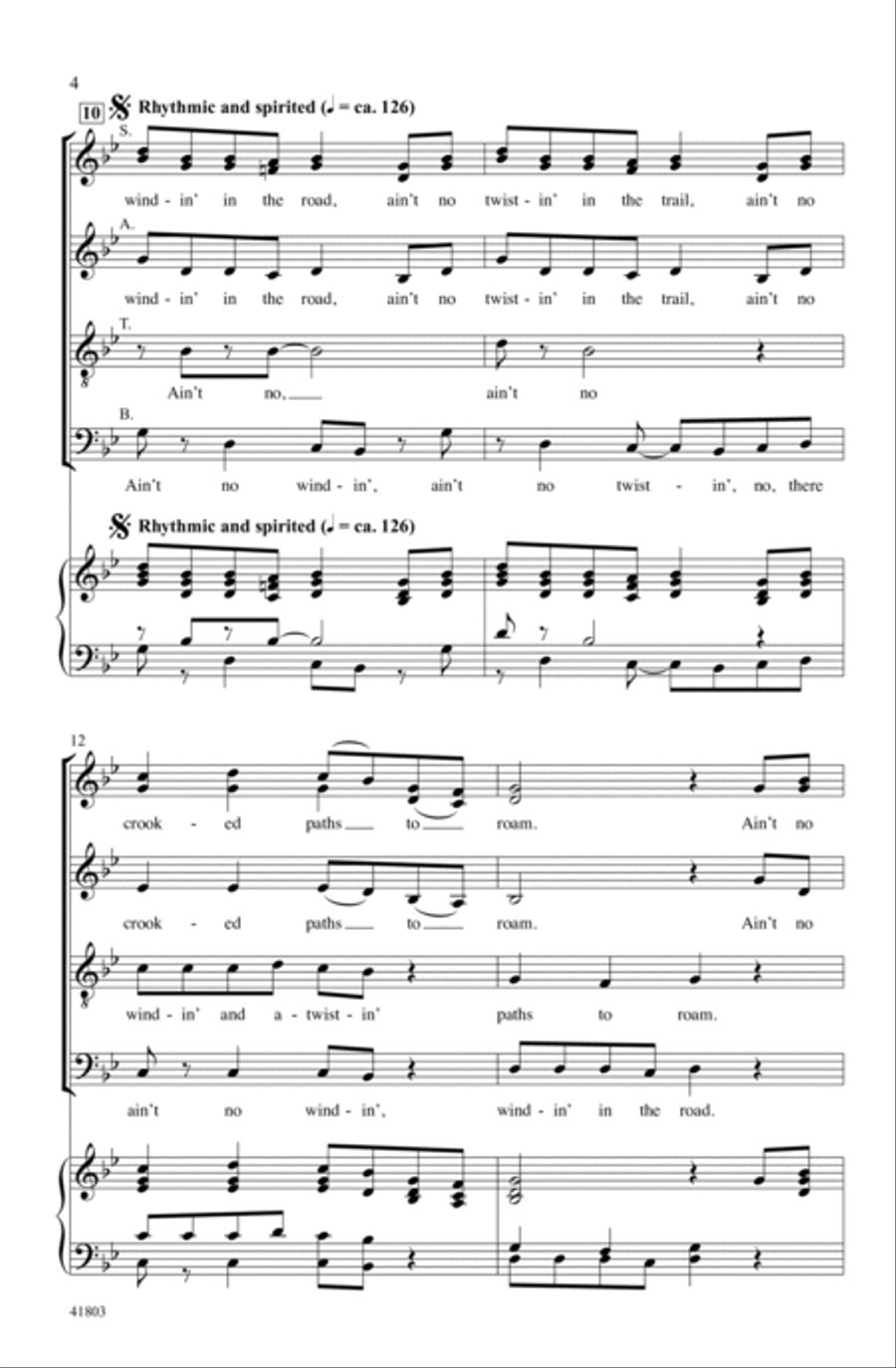Ain't No Windin' in the Road A Cappella scores gallery preview page 3