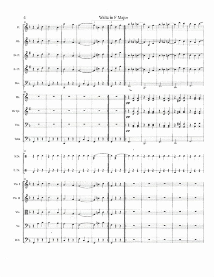Waltz in F Major--Full Orchestra Full Orchestra scores gallery preview page 4