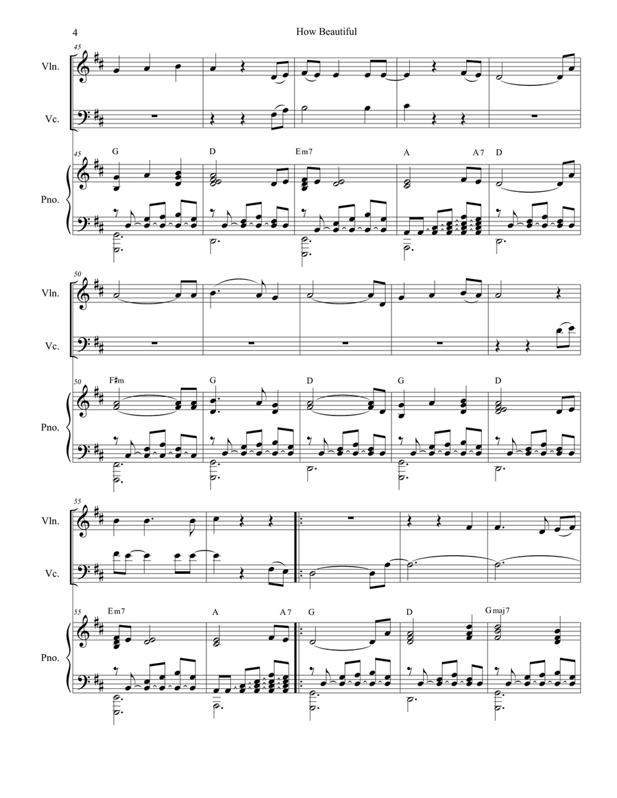How Beautiful How Beautiful Piano Trio scores gallery preview page 4