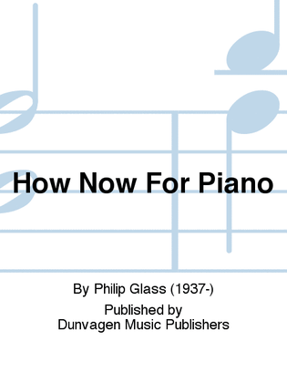 Book cover for How Now For Piano