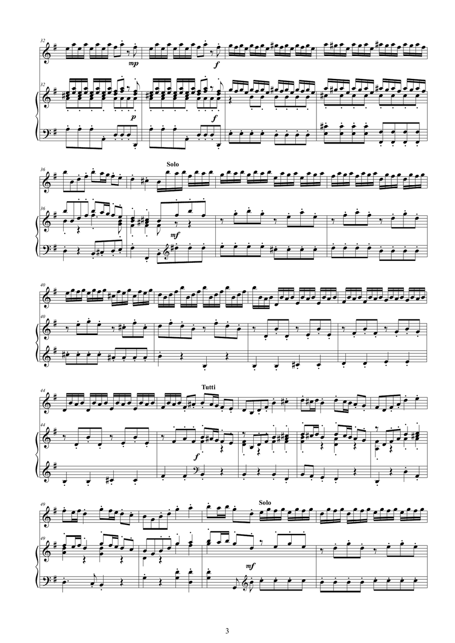 Vivaldi - Violin Concerto in G major RV 310 Op.3 No.3 for Violin and Piano Violin Solo scores gallery preview page 3