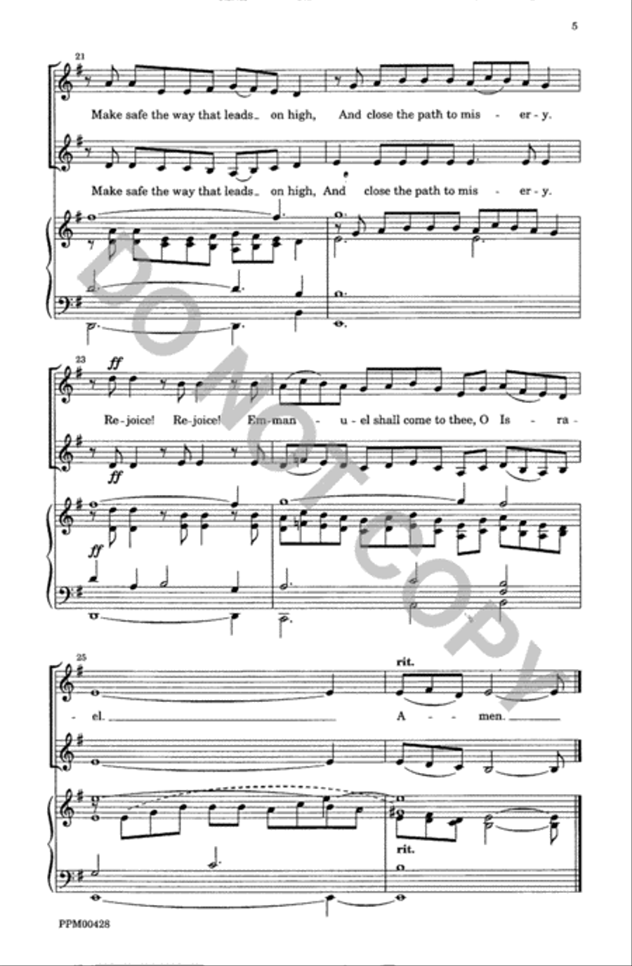 O Come, O Come, Emmanuel SA scores gallery preview page 6