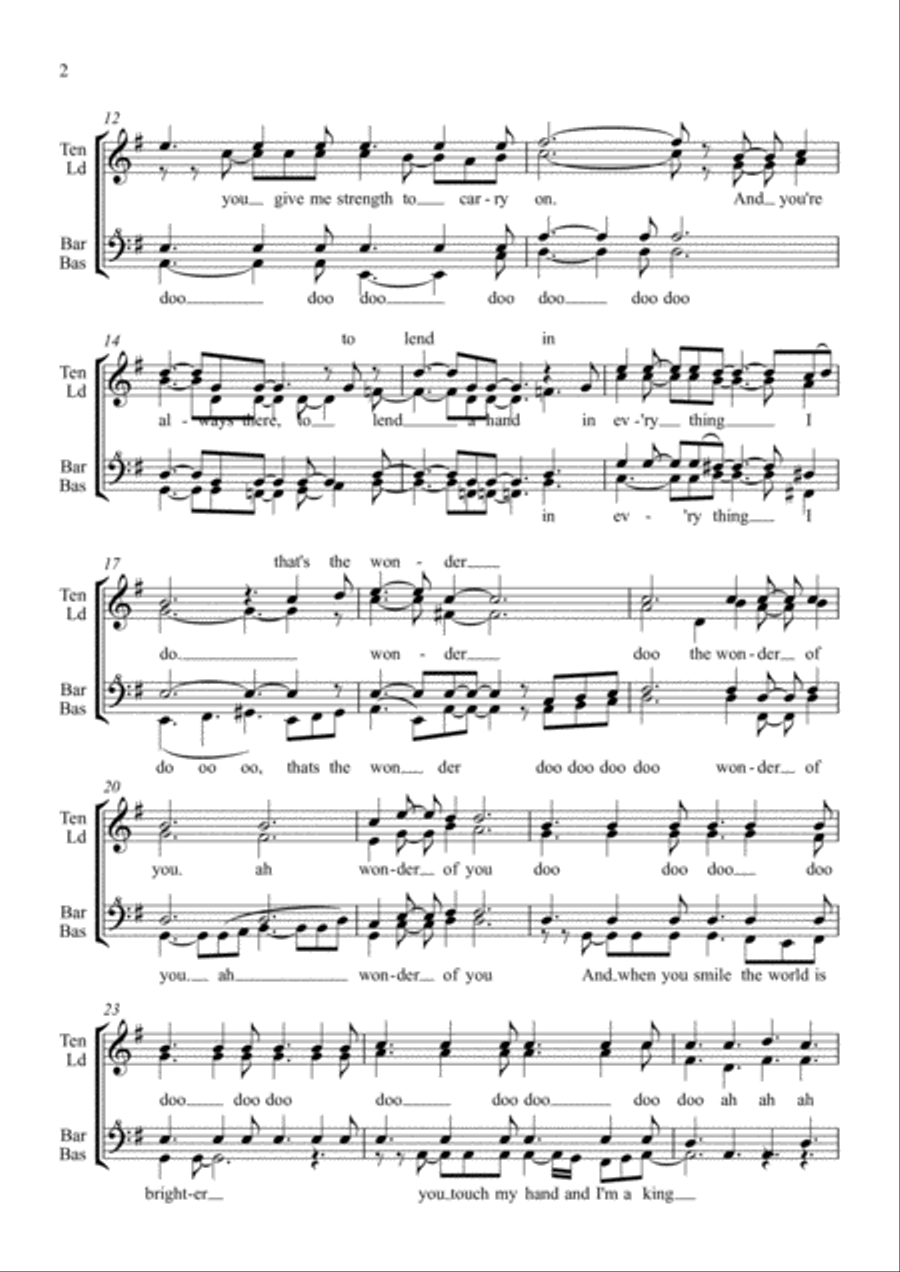 The Wonder Of You SSAA scores gallery preview page 2