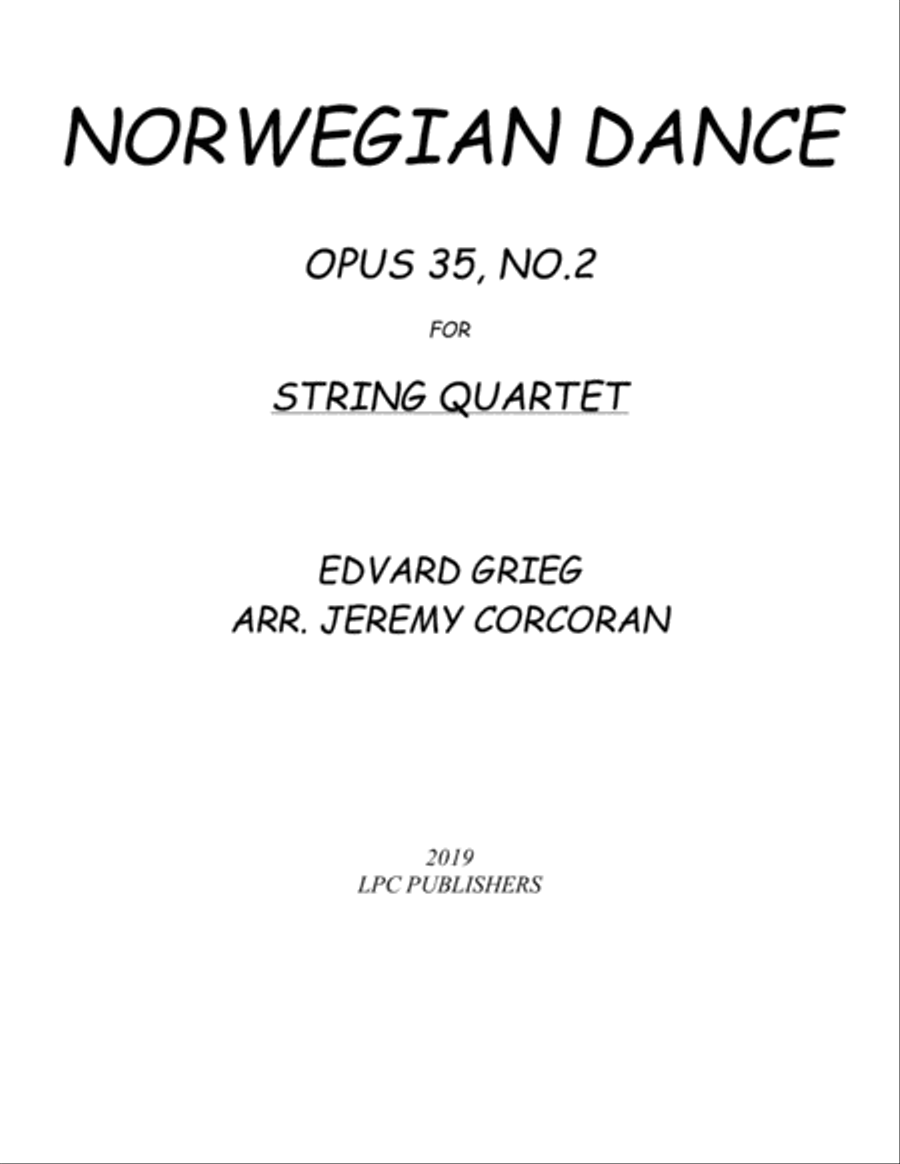 Norwegian Dance Opus 35, No. 2 for String Quartet String Quartet scores gallery preview page 1