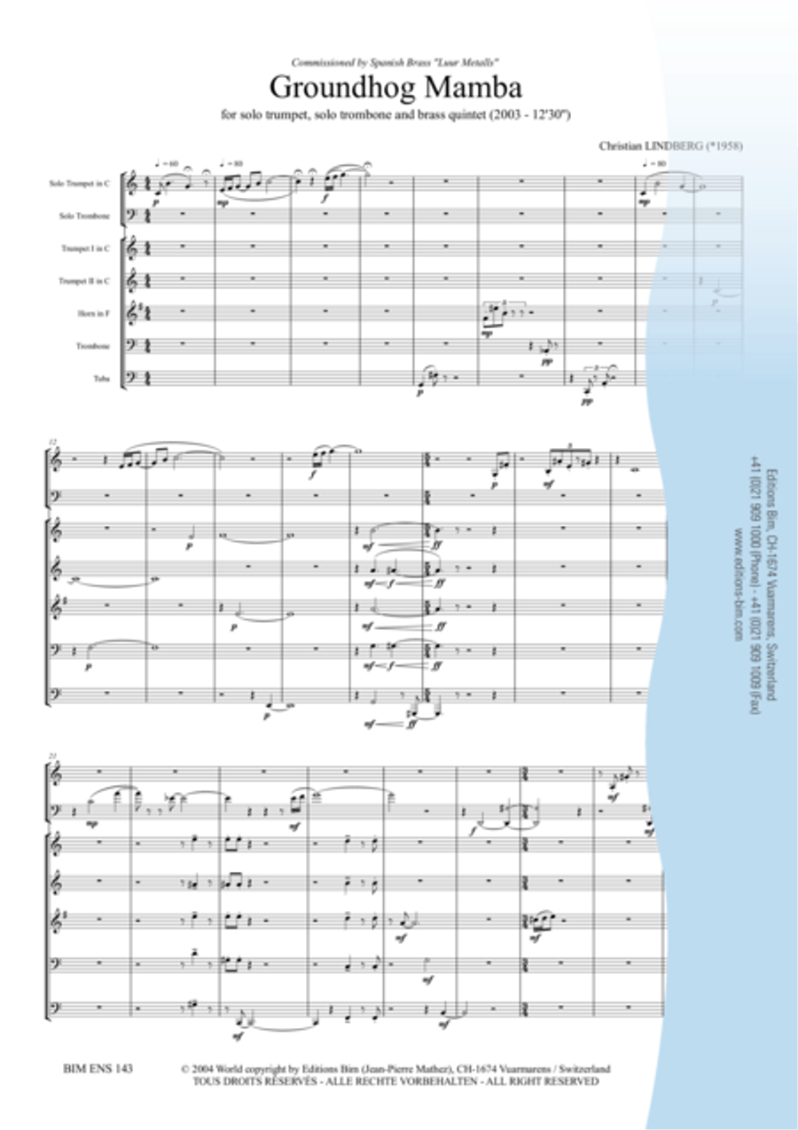 Groundhog Mamba Brass Quintet scores gallery preview page 2