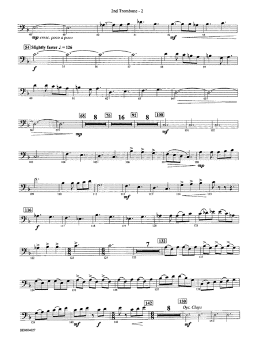 Tir Na Nog (A Celtic Legend): 2nd Trombone Concert Band scores gallery preview page 2