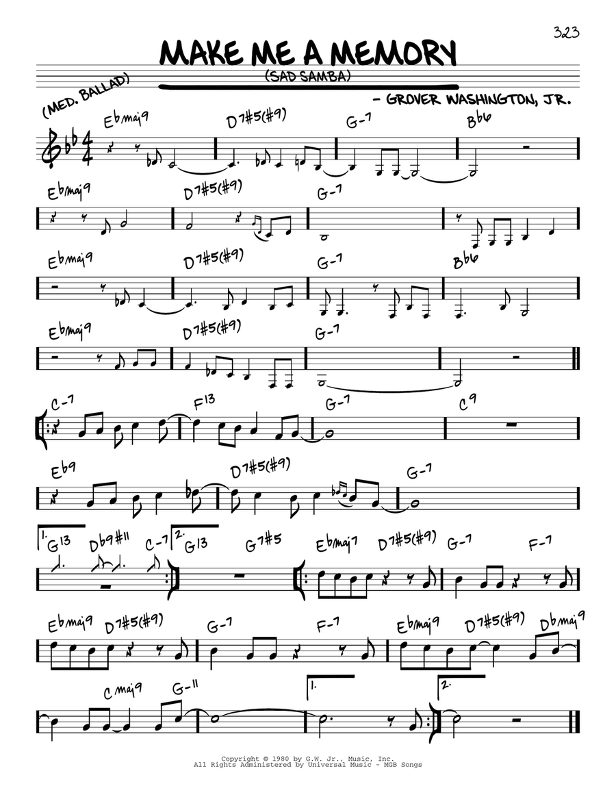 Make Me A Memory (Sad Samba) Piano scores gallery preview page 1