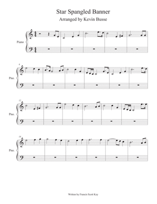 Star Spangled Banner - (Easy key of C) - Piano