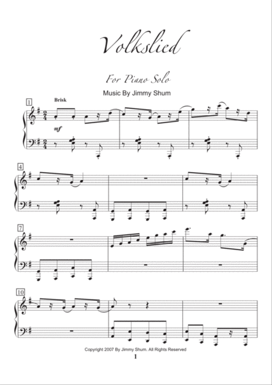 Volkslied Piano Solo scores gallery preview page 2