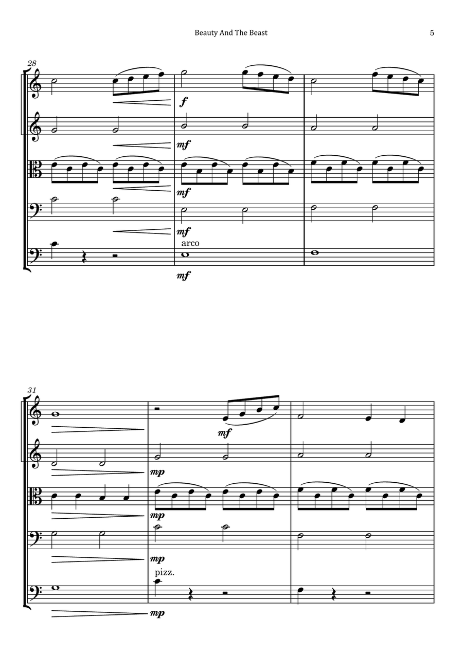 Beauty And The Beast String Orchestra scores gallery preview page 5