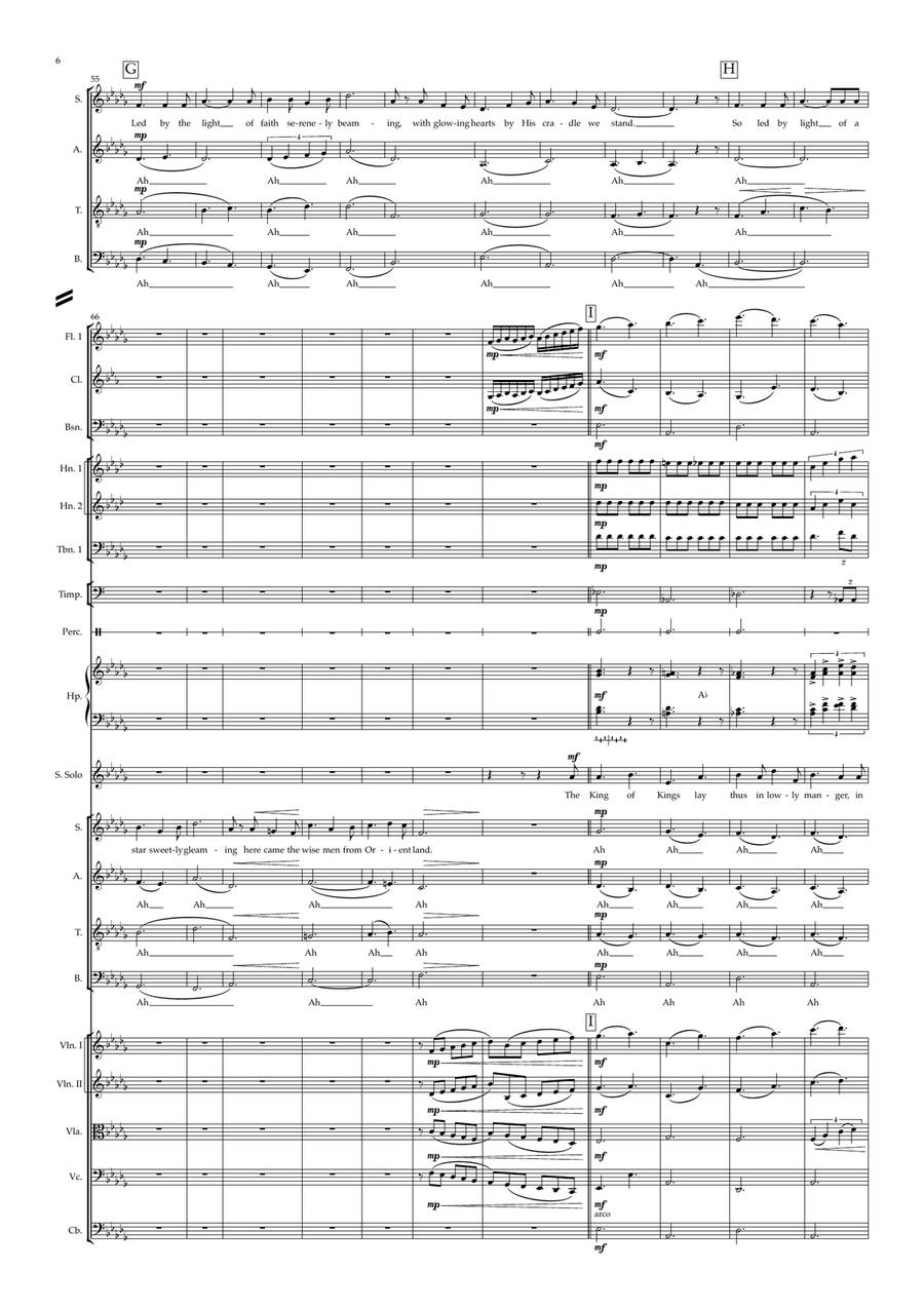 O Holy Night - for soprano solo, choir (SATB) and orchestra - A3/A4 version 4-Part scores gallery preview page 6