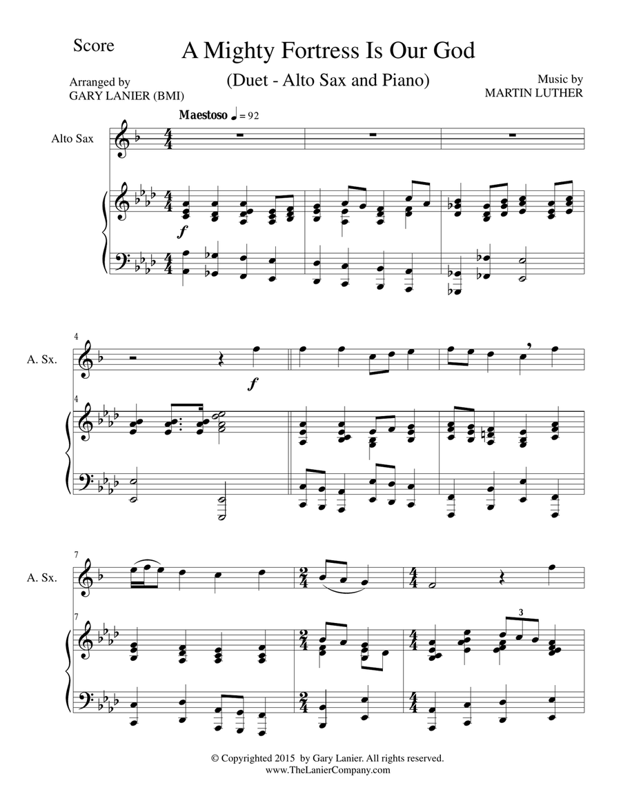MAJESTIC HYMNS, SET II (Duets for Alto Sax & Piano) Woodwind Duet scores gallery preview page 3