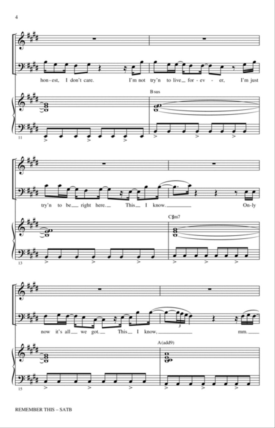 Remember This (arr. Roger Emerson) 4-Part scores gallery preview page 3