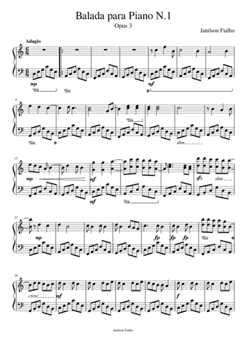 ballade for piano N.1, Opus 3