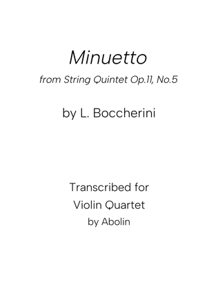 Boccherini: Minuetto (Minuet) - Violin Quartet