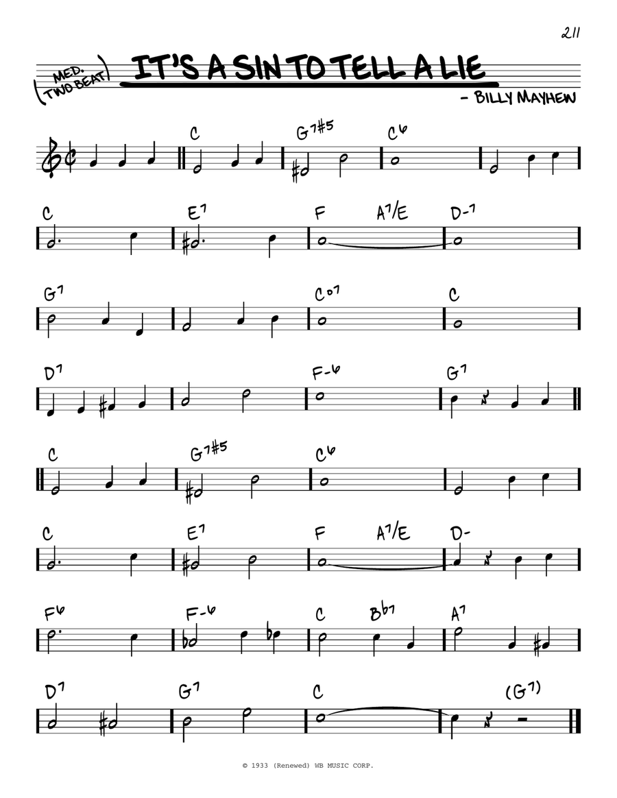 It's A Sin To Tell A Lie Piano scores gallery preview page 1