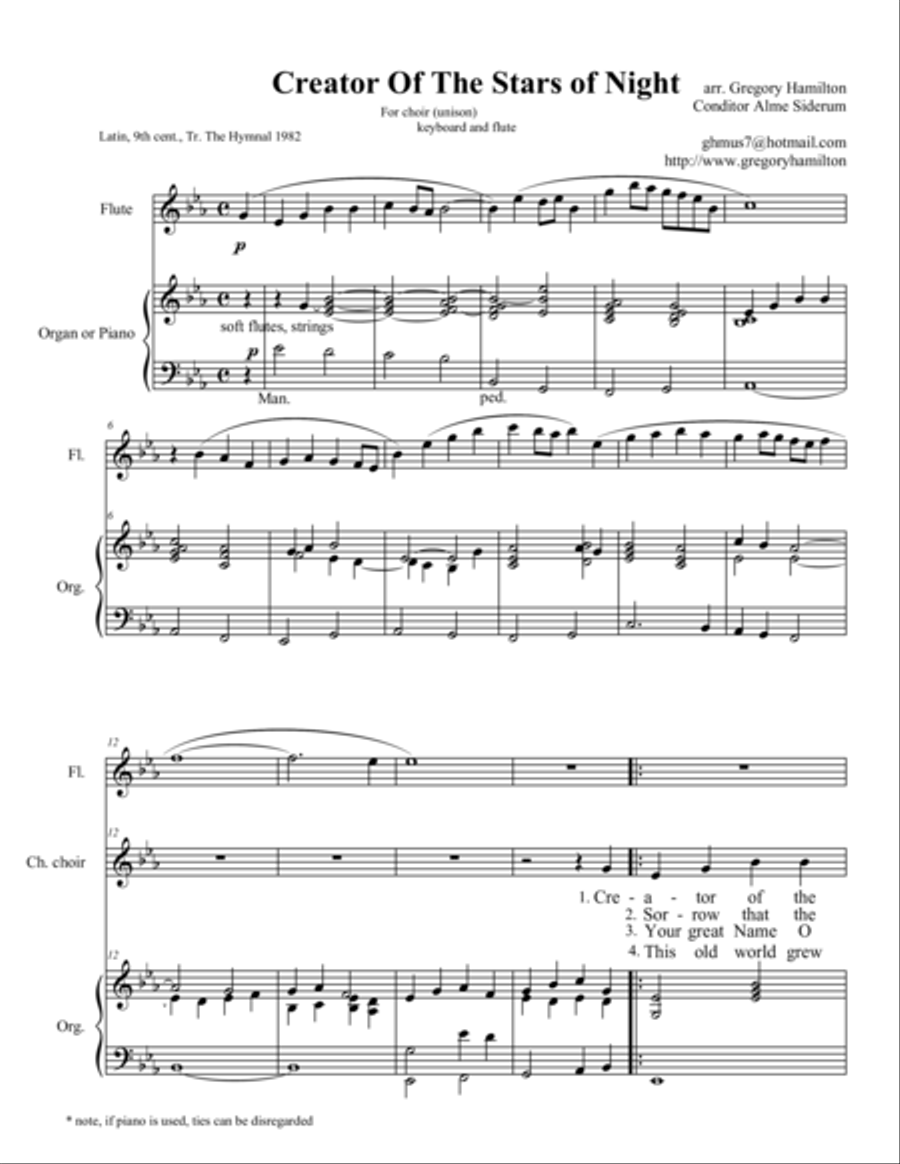 Creator of the Stars of Night Unison Choir scores gallery preview page 1