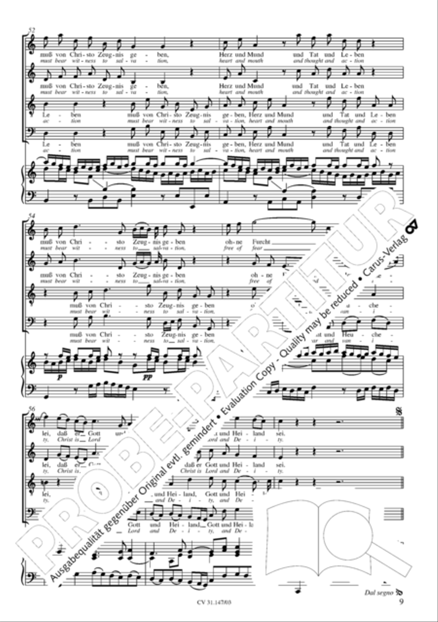 Heart and mouth and thought and action (Herz und Mund und Tat und Leben) 4-Part scores gallery preview page 10