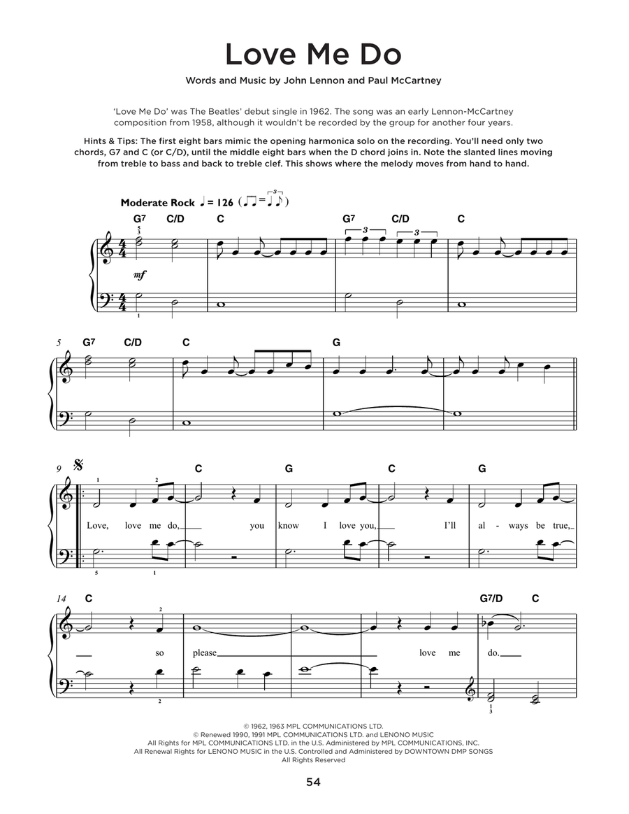 Love Me Do Love Me Do Easy Piano scores gallery preview page 1