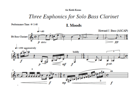 Three Euphonics for Solo Bass Clarinet image number null