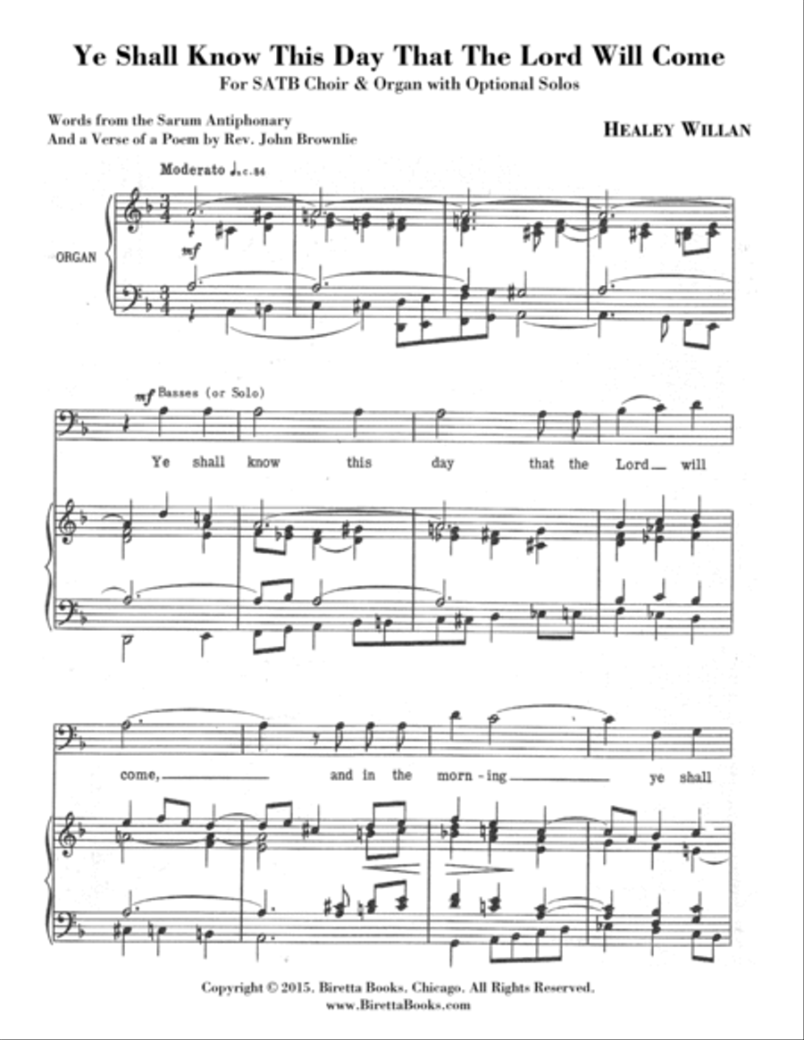 Ye Shall Know That The Lord Will Come 4-Part scores gallery preview page 2