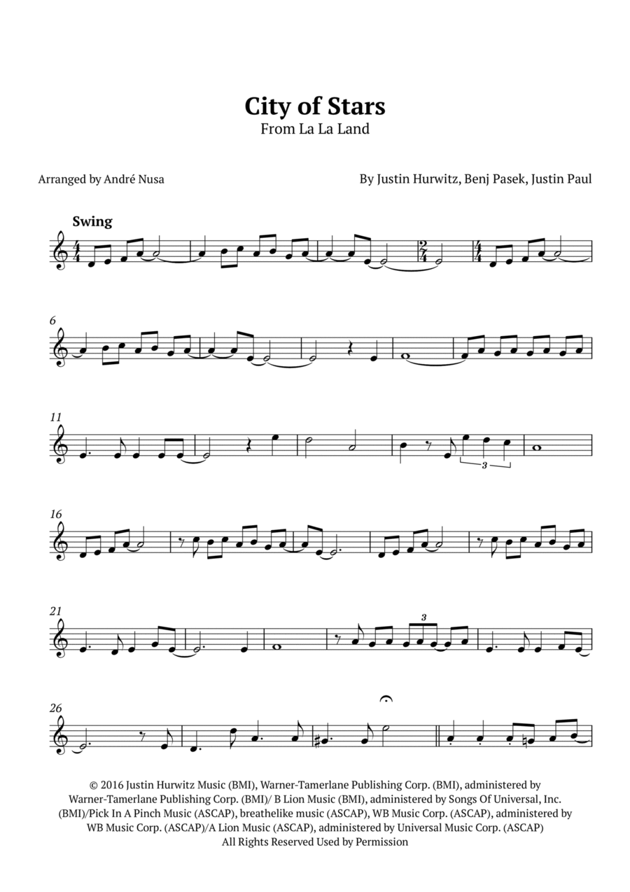 City Of Stars English Horn scores gallery preview page 1
